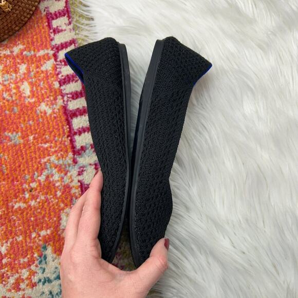 Rothy's Black Lightweight Knit Slip On Honeycomb Round Toe Flats 8.5 - Picture 7 of 10
